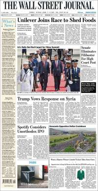Videgaray, Siria y Trump en primeras planas - portadas-7-abril-twsj