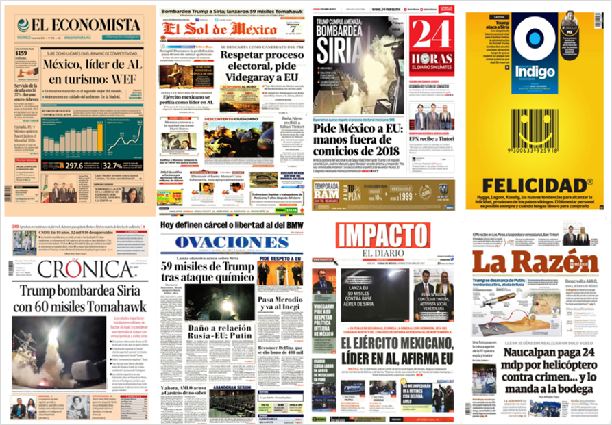 Videgaray, Siria y Trump en primeras planas - portadas-7-abril1