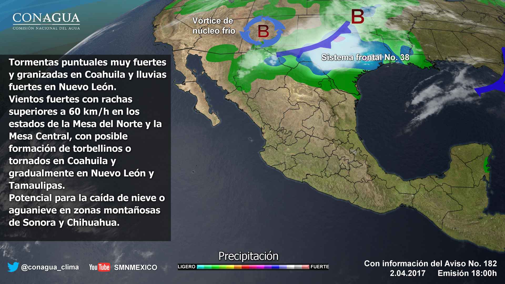 Frente frío 38 generará vientos fuertes en el norte y centro del país - pronostico-0204