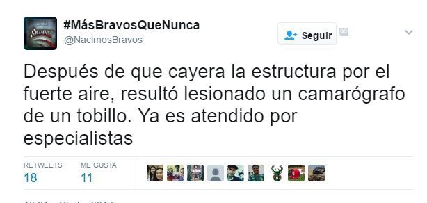 Se derrumba estructura en el estadio de Bravos de León - tuit-bravos-2