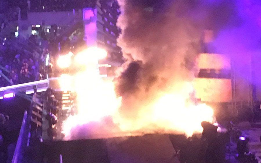 #Video Se incendia escenario en Wrestlemania