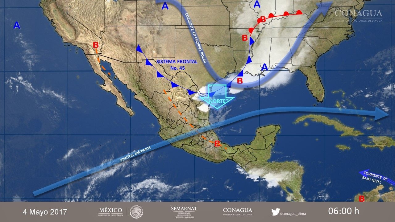 Tormentas torrenciales impactarán el oriente y sureste del país - 0405-2
