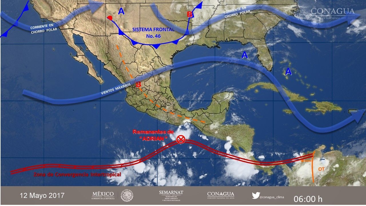 Tormentas afectarán el sur, centro y oriente del país - 1205-2