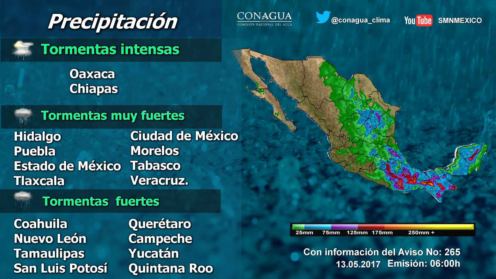 Continuarán las tormentas fuertes en gran parte del país - 1305