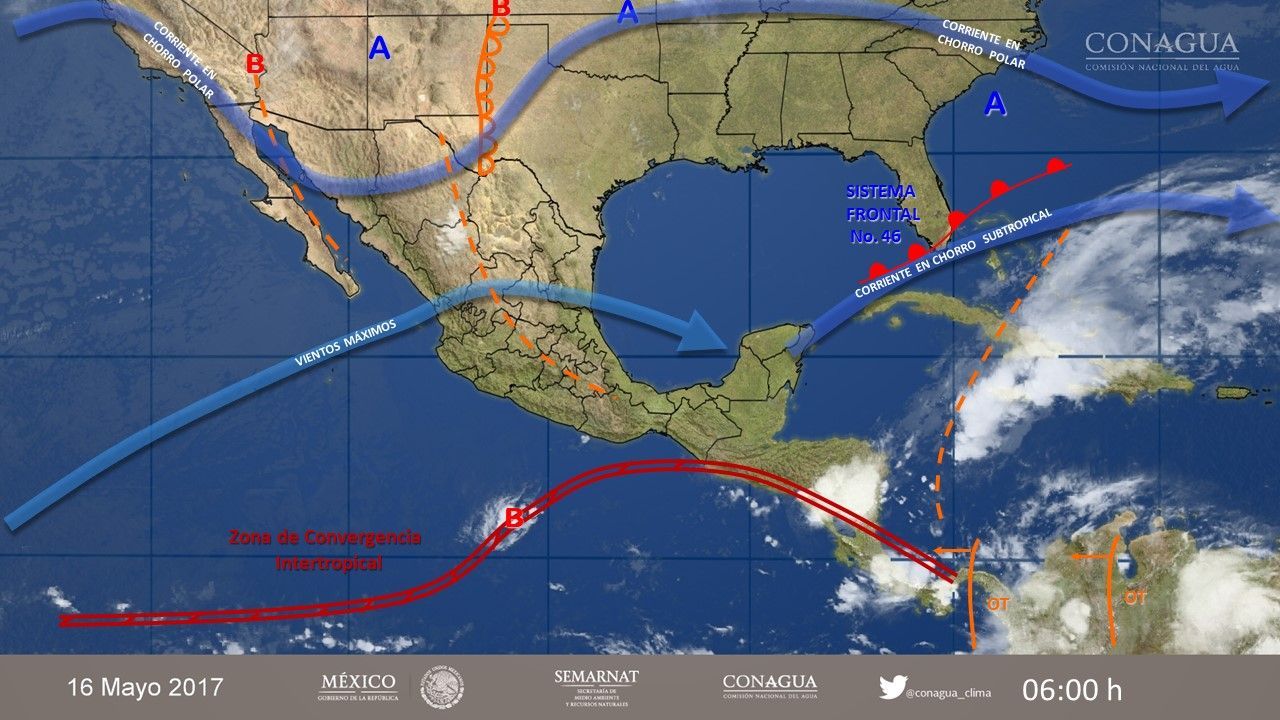 Disminuye la probabilidad de lluvias en la mayor parte del país - 1605-2