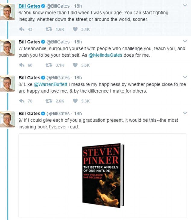 'Luchen contra la desigualdad en el mundo': Bill Gates a recién graduados - 4061898300000578-0-image-a-3_1494921353251