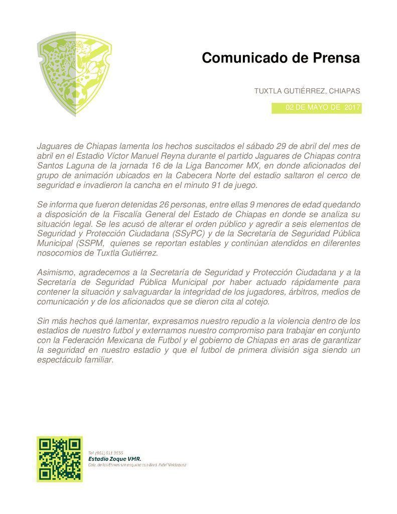 Jaguares condena invasión de cancha - C-2DDXBXUAEqzfz-791x1024