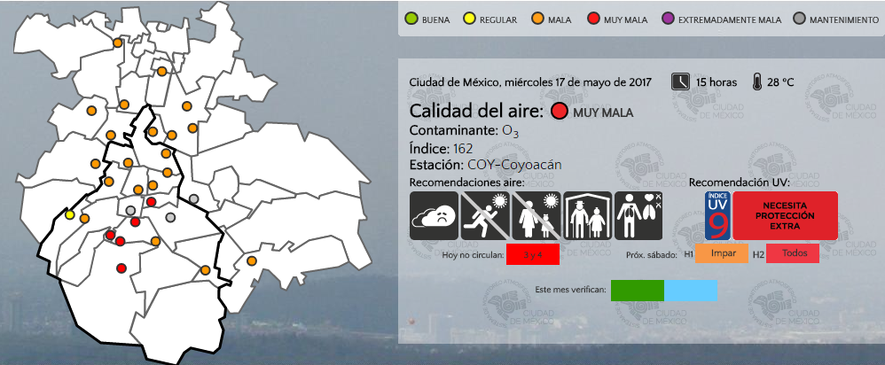 Contaminación en el Valle de México supera los 150 puntos IMECA - CONTAMINACIÓN