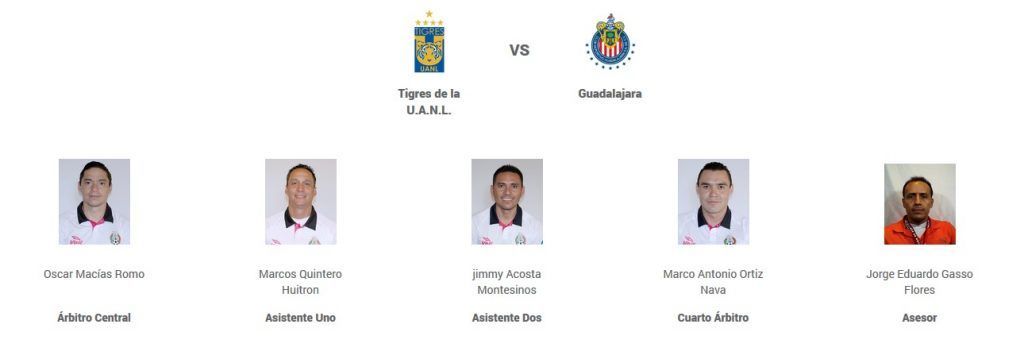 Definen al arbitro para la ida de la final del Clausura 2017 - arbitros-final-tigres-chivas-1024x355
