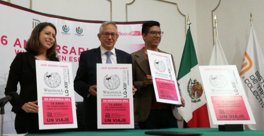 Dan a conocer boleto del Metro conmemorativo de Wikipedia