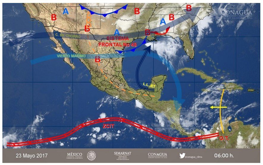 Pronostican tormentas fuertes en algunos estados del país - clima-23-may