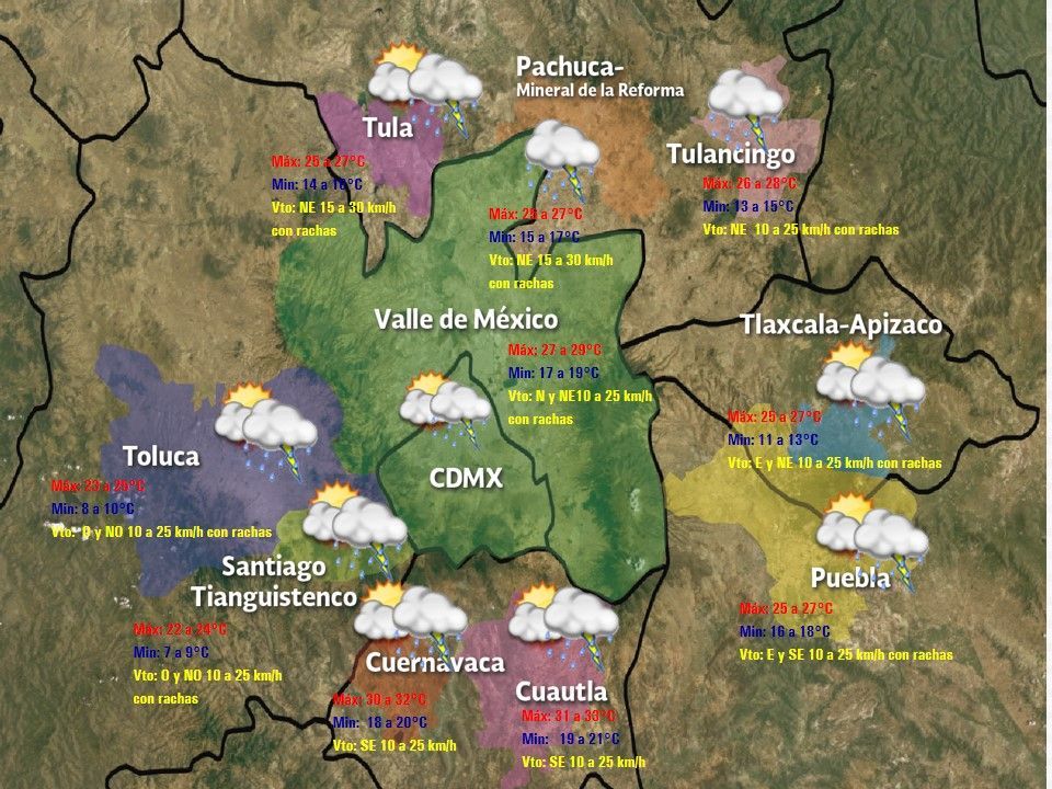 Pronostican tormentas fuertes con granizo en la Ciudad de México - clima-25-may-cdmx
