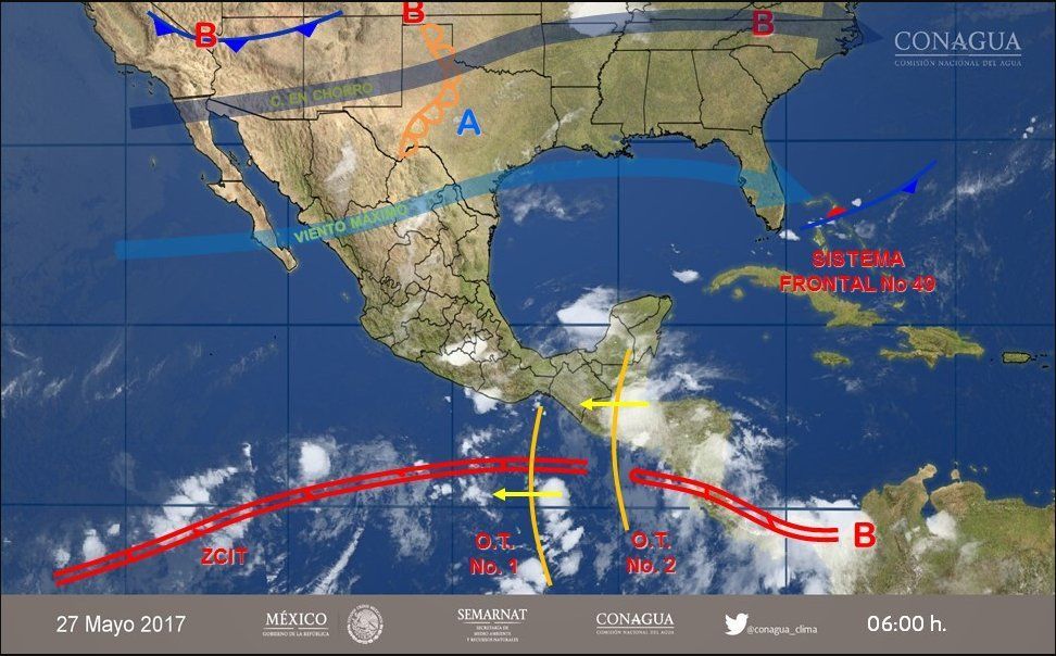 Prevén lluvias fuertes en el centro, sur y sureste del país - clima-27-may