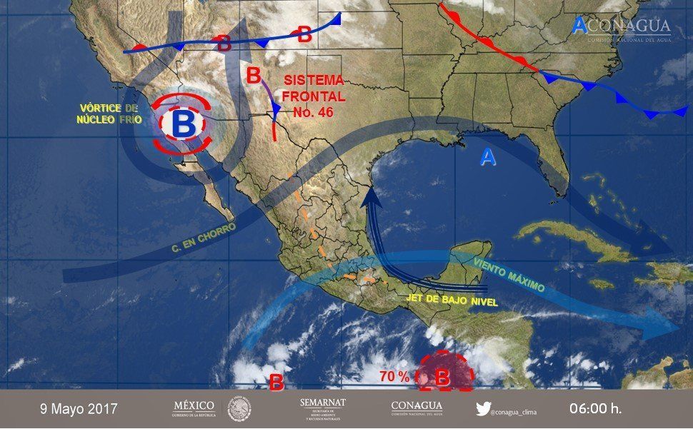 Pronostican lluvias en gran parte del país - clima-9-may