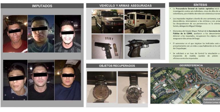 Detienen a colombianos acusados de robo a departamento en las Lomas de Chapultepec - colombianos-detenidos-770x392