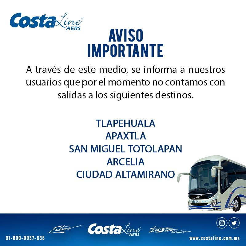 Suspenden corridas de autobuses a Tierra Caliente - costa-line