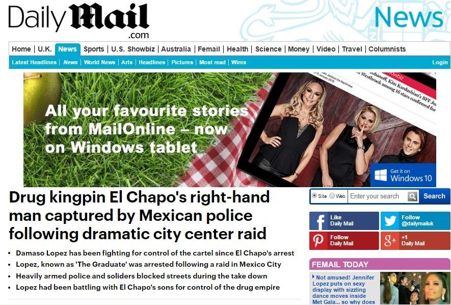 Reacciones internacionales ante la detención de ‘El Licenciado’ - dámaso-daily-mail