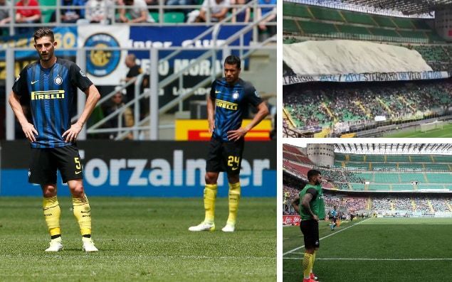 Aficionados del Inter abandonan San Siro en protesta por crisis - inter-Sassuolo-epa2