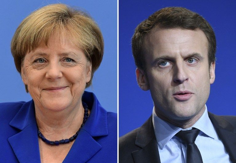 Macron visitará a Merkel en su primer día como presidente