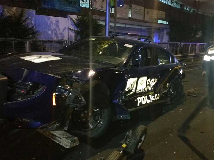 Policía muere en accidente en Calzada de Tlalpan - policías-1