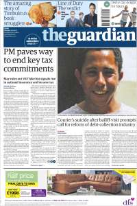 Economía mexicana y lluvias en EE.UU. en primeras planas del lunes - portadas-1-may-guardian