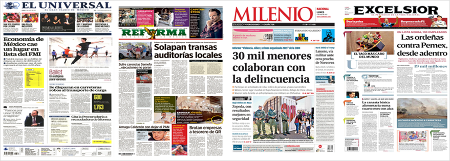 Economía mexicana y lluvias en EE.UU. en primeras planas del lunes