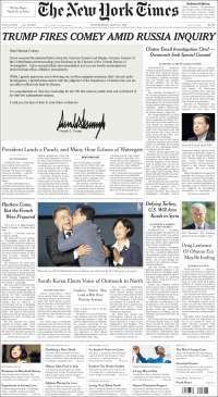 El debate y el exdirector del FBI en primeras planas - portadas-10-mayo-nyt