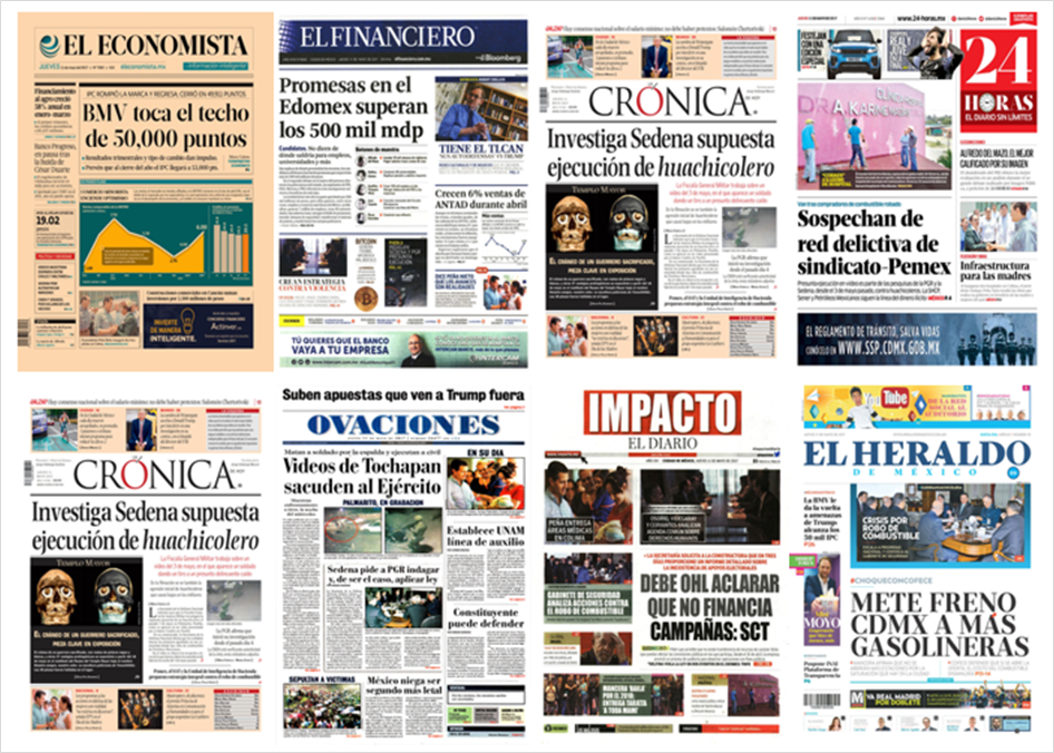 SEDENA y Trump en primeras planas del jueves - portadas-11-mayo1