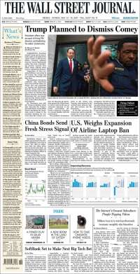 Robo de combustible y Trump en primeras planas del viernes - portadas-12-mayo-twsj