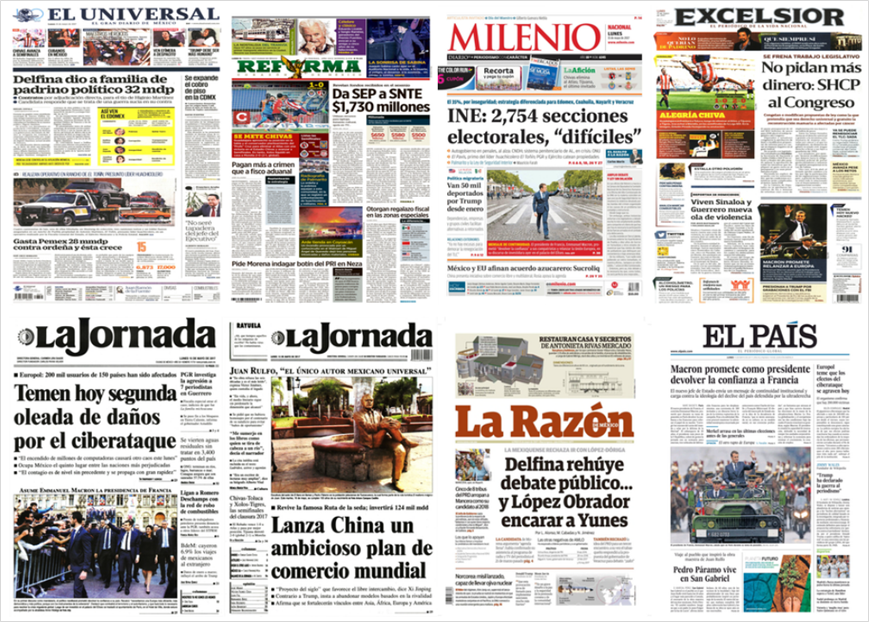 TLC y Macron en primeras planas del lunes