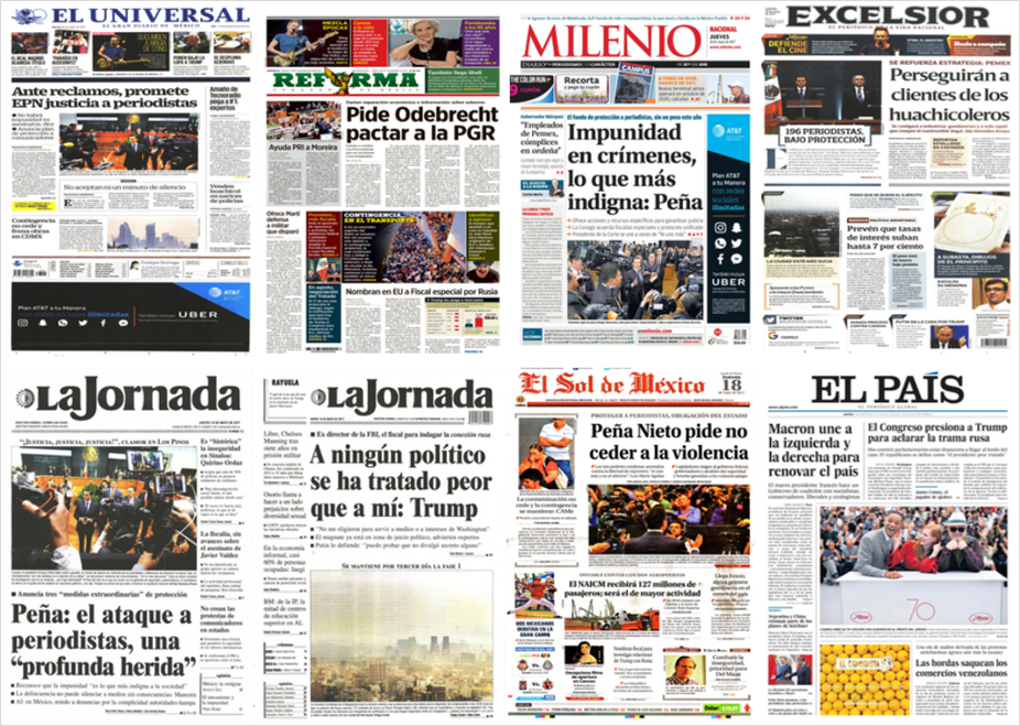 EPN y Trump en primeras planas del jueves