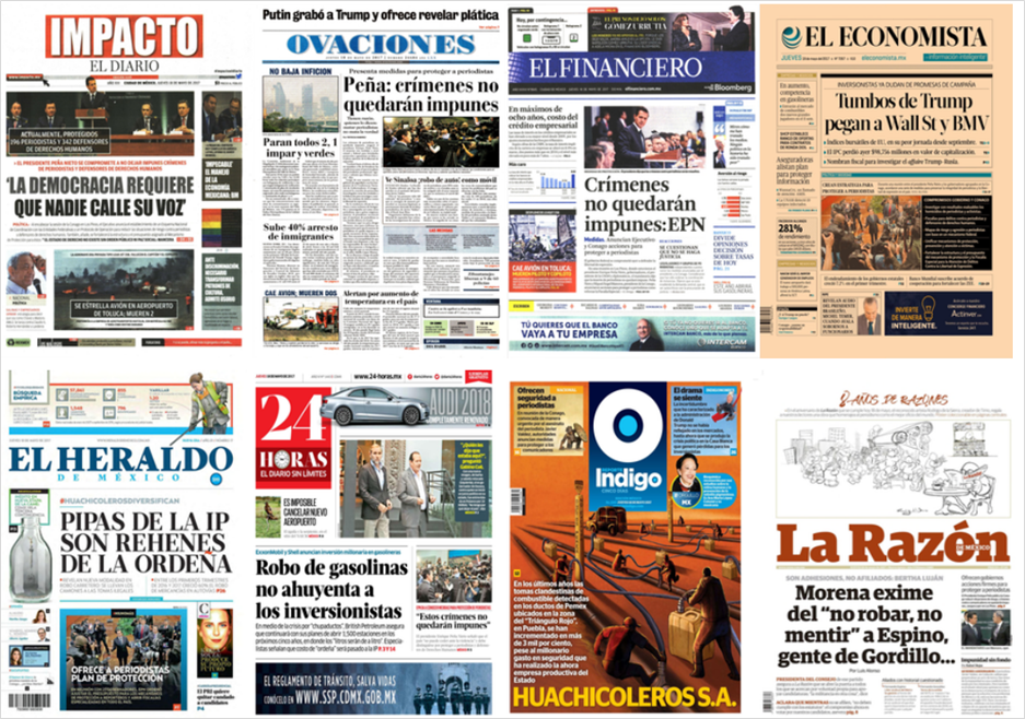 EPN y Trump en primeras planas del jueves - portadas-18-may1