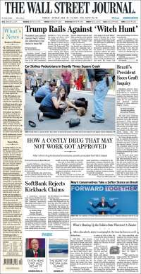 Drogas, TLC y Trump en primeras planas - portadas-19-may-twsj