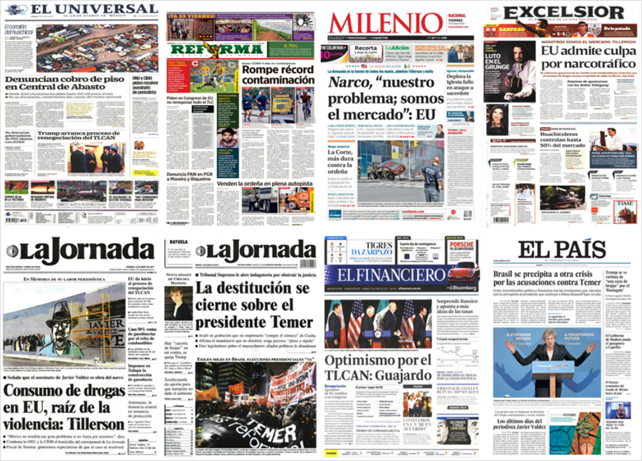 Drogas, TLC y Trump en primeras planas