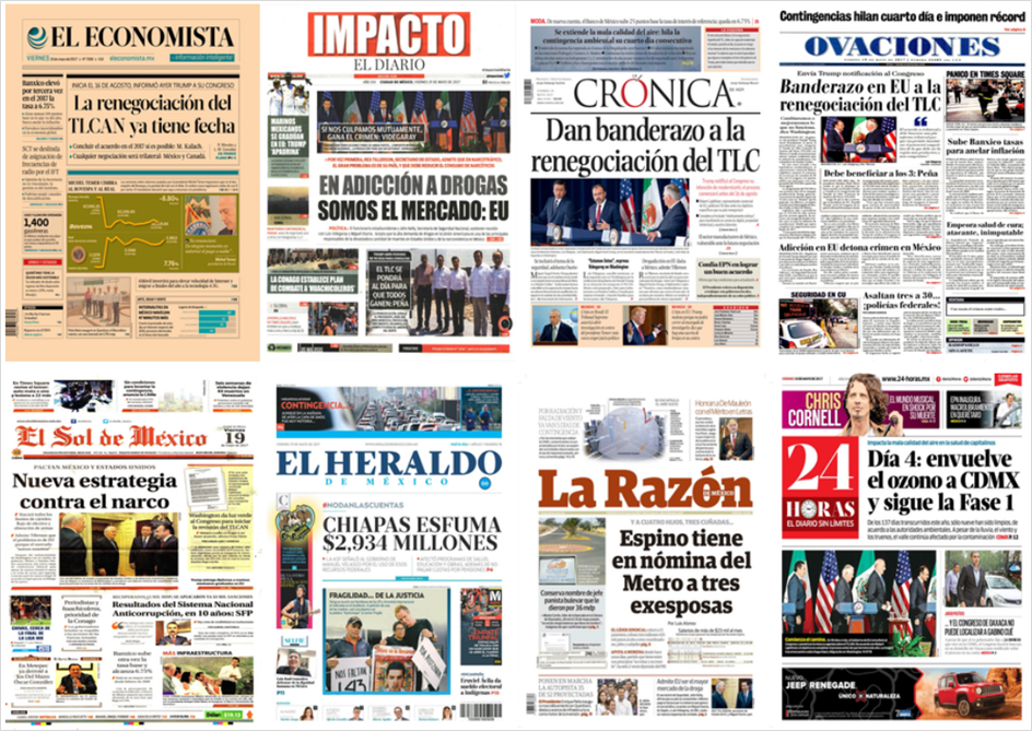 Drogas, TLC y Trump en primeras planas - portadas-19-may2