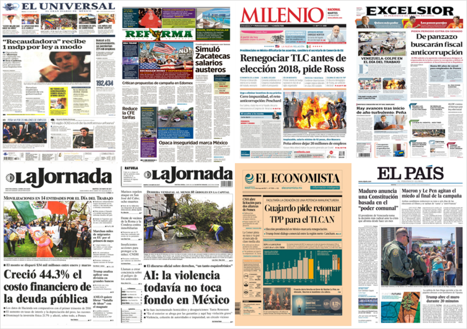 TLC y EPN en primeras planas del martes