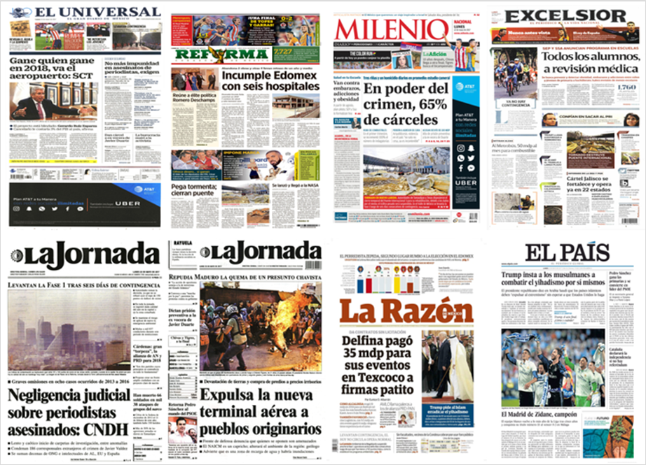 PRD, PAN y Trump en primeras planas del lunes