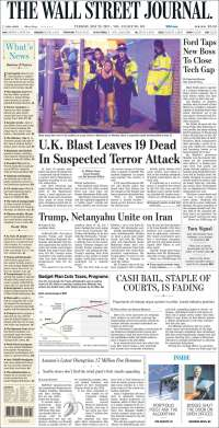Ataque terrorista en Manchester acapara las primeras planas - portadas-23-may-twsj