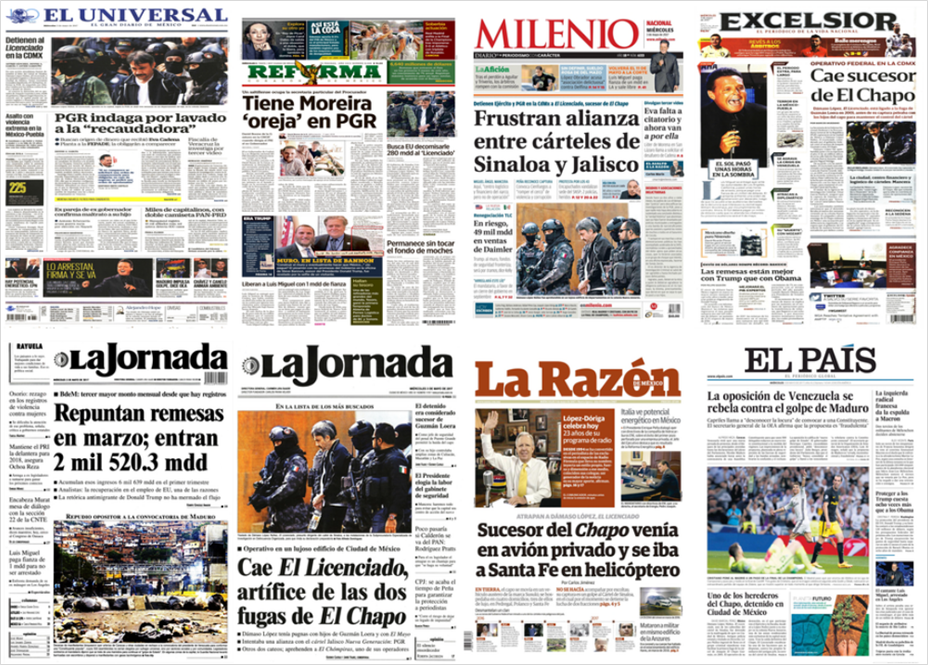 Dámaso López acapara las primeras planas del miércoles