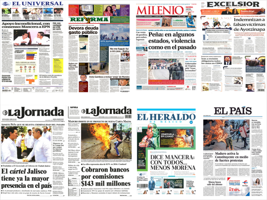 EPN y FBI en primeras planas del jueves