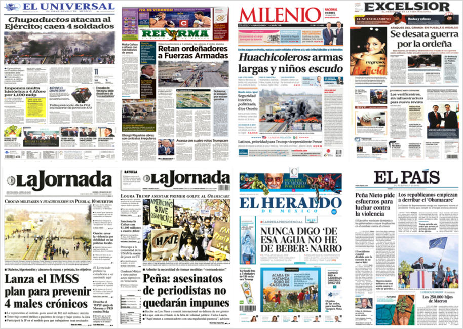 Ladrones de combustible y Trump en primeras planas