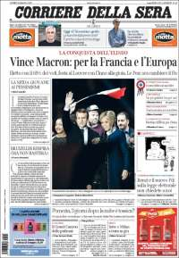 Macron acapara las primeras planas del lunes - portadas-8-mayo-italia