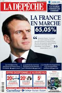Macron acapara las primeras planas del lunes - portadas-8-mayo-la-depeche