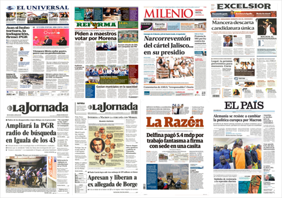 Hollande y Macron en primeras planas del martes