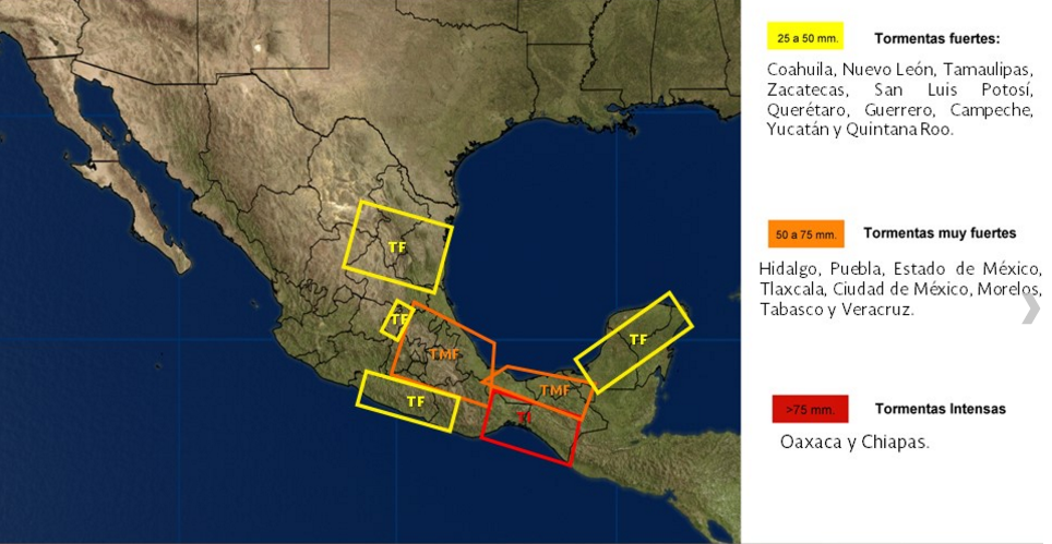 Tormentas afectarán varias regiones del país este domingo - pronóstico-1