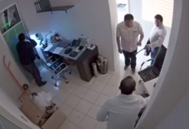 #Video Captan robo a una empresa en Pachuca