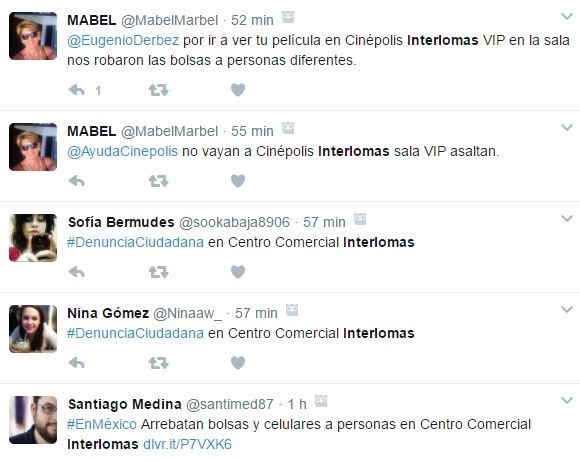 Asaltan a asistentes de sala de cine en Interlomas - tuits-interlomas-cine