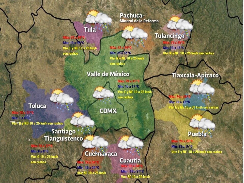 Tormentas fuertes afectarán el oriente y centro del país - vdm-2405