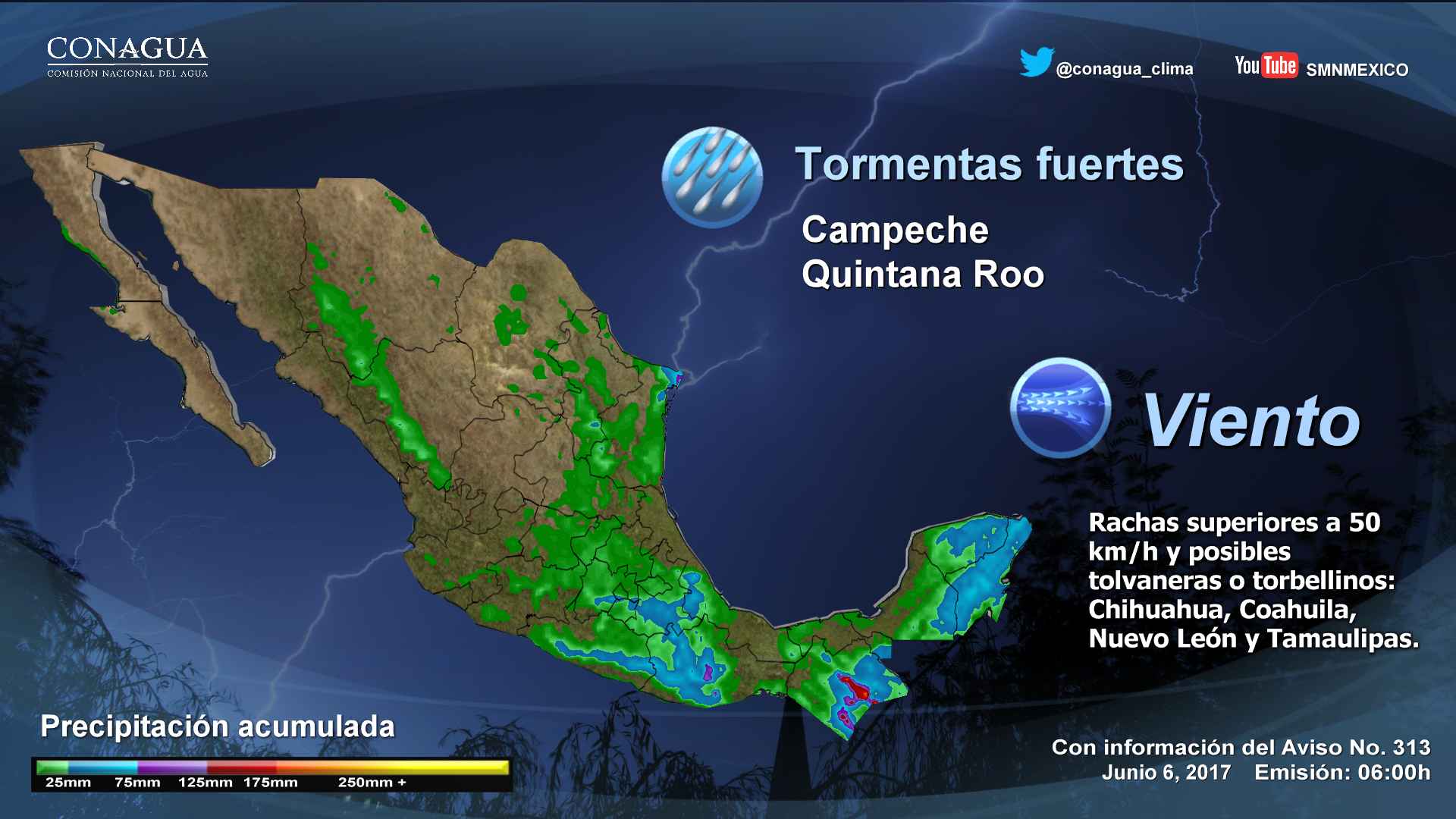 Continuarán los vientos fuertes en el norte del país - 0606