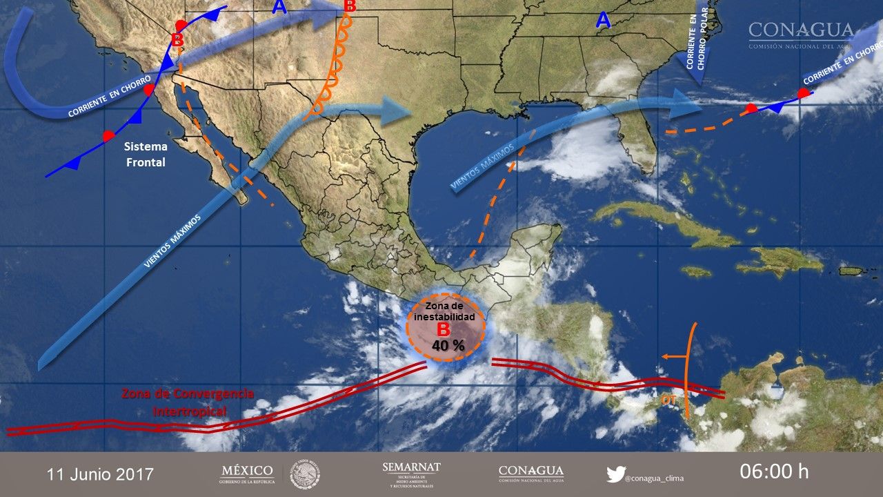 Continuarán las tormentas en el sur y sureste del país - 1106-2